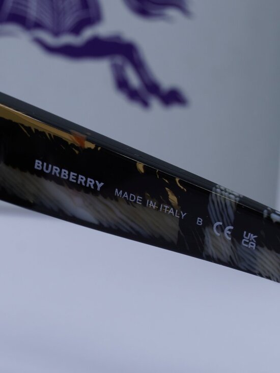 Burberry BE4449 4146/73 Cat Eye Sunglasses - Check Sand/Grey main image 4